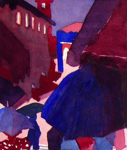 Venice Rialto Market Red Violet;
Watercolor, 2008;
6.5 x 5.5 in. Venice Rialto Market Red Violet;
Watercolor, 2008;
6.5 x 5.5 in.